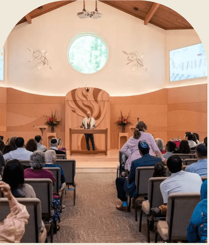 Inside the Sha'arei Shalom sanctuary